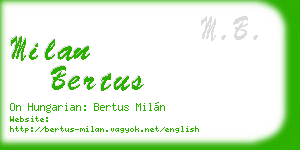 milan bertus business card